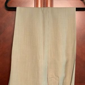 ZANELLA WOOL OLIVE PINSTRIPE PATTERN DRESS PANTS